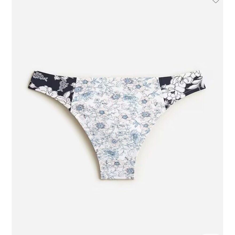 J. Crew High Rise Cheeky‎ Bikini Bottom in Mixed Magnolia Floral Blue 3X NEW